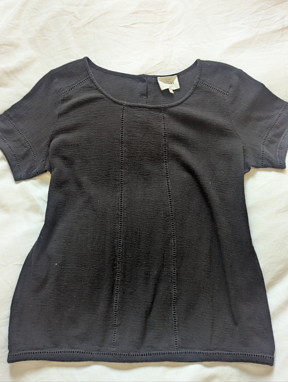 Sezane Size 42 Black Short Sleeve Large